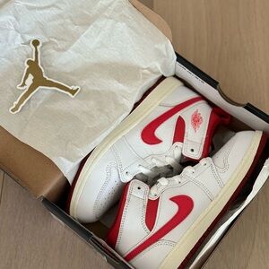 Nike Jordan 1 Mid SE White and Red-Sail